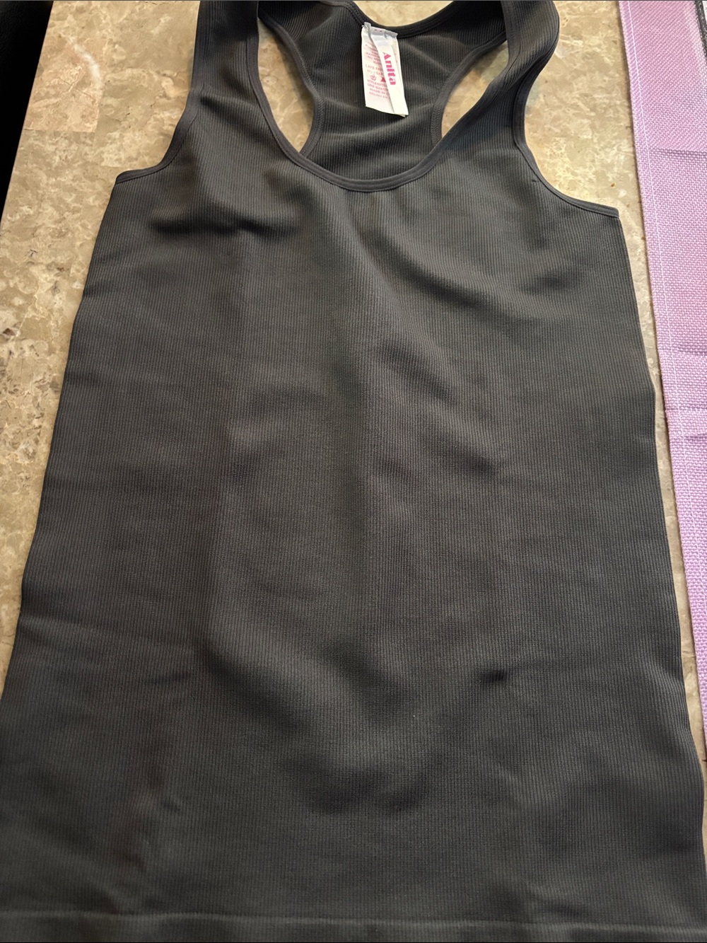 Athleta Charcoal Ribbed Racerback Tank